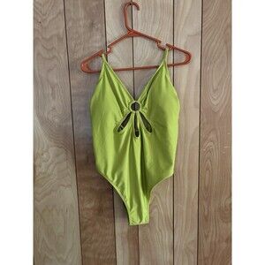 Wild Fable Women's Ring Front Cut Out One Piece Swimsuit Green Size XL NWOT